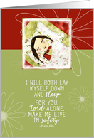 Psalm 4:8, Christian Encouragement, Folk Art Painting card