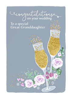 Great Granddaughter, Congratulations, Wedding, Champagne