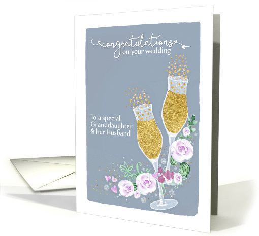 Granddaughter, Husband, Congratulations, Wedding, Champagne card