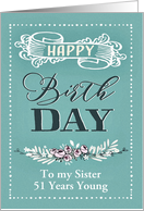 Relationship, Age Customizable, Happy Birthday, Retro Design, Mint card