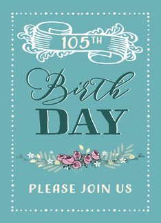 You are invited, 105th Birthday, Retro Design, Mint