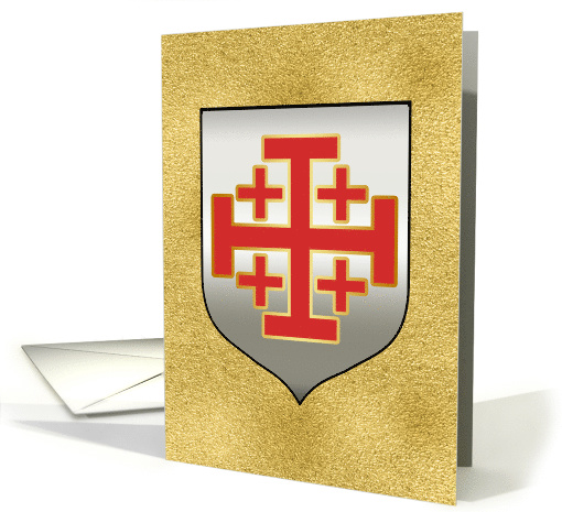 Jerusalem Cross, Silver Shield, Gold Background card (1484966)