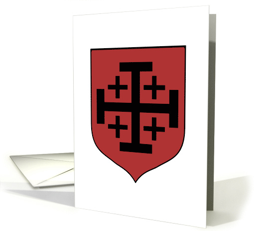 Black Jerusalem Cross, Red Shield, White Background card (1484972)