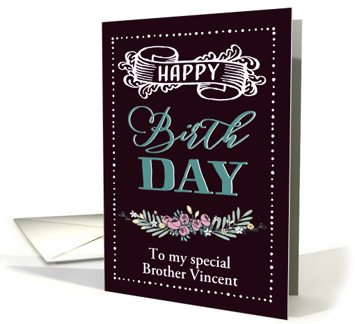Customize for any Recipient, Retro Birthday Card, Black card (1486334)