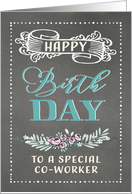 To a special Co-Worker, Happy Birthday, Corporate Card, Word-Art card