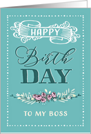 To my Boss, Happy Birthday, Corporate Card, Word-Art card