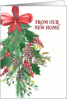 From our new Home, We’ve moved, Merry Christmas, Wreath, Watercolor card