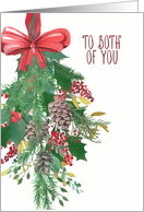 To Both of You, Merry Christmas, Wreath, Watercolor card