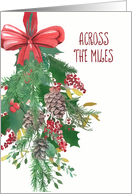 Across the Miles, Merry Christmas, Wreath, Watercolor card