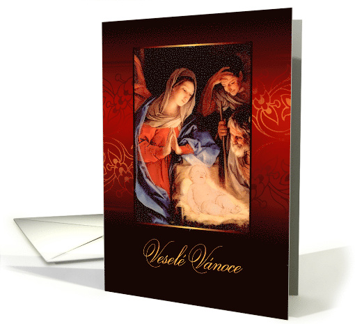 Merry Christmas in Czech, Nativity, Gold Effect card (1489008)