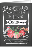 Daughter-in-Law, Holly Jolly Christmas, Bird, Poinsettia card