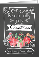 Daughter and Son-in-Law, Holly Jolly Christmas, Bird, Poinsettia card