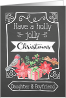 Daughter and her Boyfriend, Holly Jolly Christmas, Bird, Poinsettia card