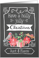Aunt and her Fiance, Holly Jolly Christmas, Bird, Poinsettia card