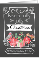 Future Mother-in-Law, Holly Jolly Christmas, Bird, Poinsettia card