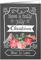 Dear In Laws, Holly Jolly Christmas, Bird, Poinsettia card