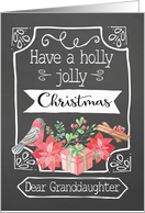 Dear Granddaughter, Holly Jolly Christmas, Bird, Poinsettia card