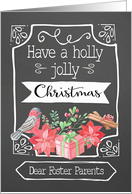 Dear Foster Parents, Holly Jolly Christmas, Bird, Poinsettia card