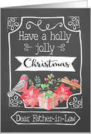 Dear Father-in-Law, Holly Jolly Christmas, Bird, Poinsettia card