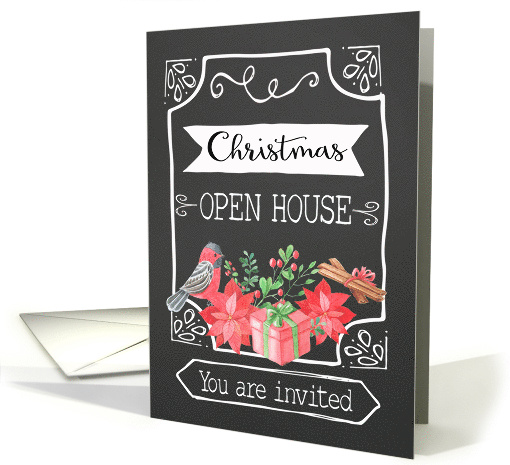 Christmas Open House, Invitation, Chalkboard Design card (1500980)