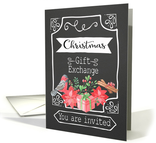 Christmas Gift Exchange, Invitation, Chalkboard Design card (1500986)