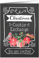 Christmas Cookie Exchange, Invitation, Chalkboard Design card