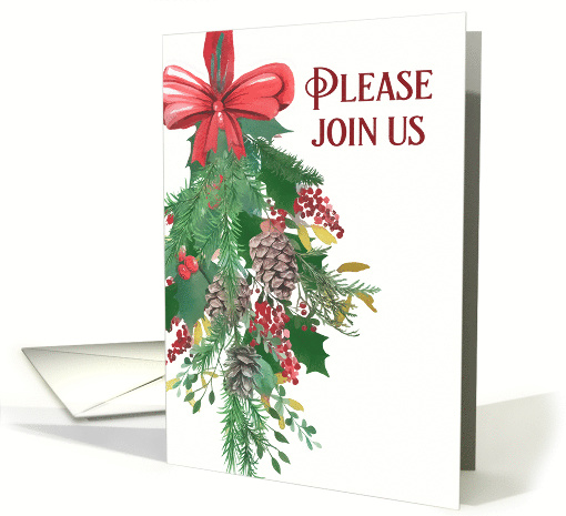 Christmas Holiday Party, Invitation Card, Hand Painted... (1501194)