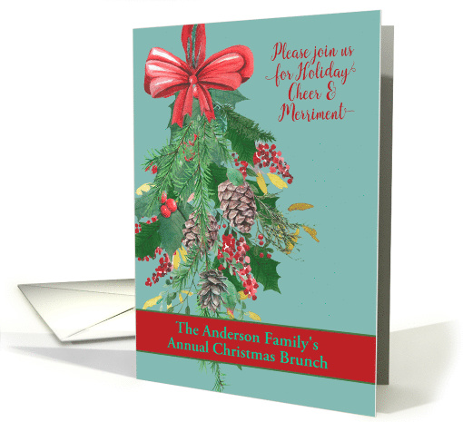 Customizable, Invitation Christmas Party, Hanging Wreath card