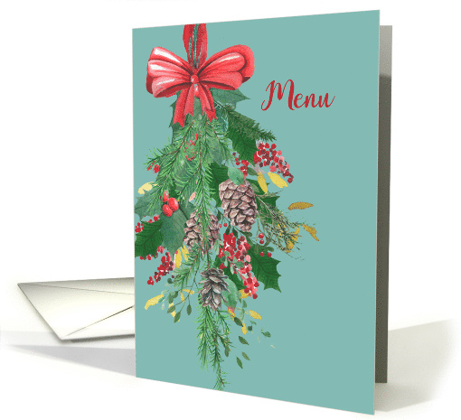 Menu, Christmas Party, Hanging Wreath card (1502298)