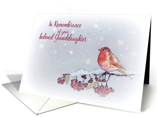 In Remembrance, Beloved Granddaughter, Christmas, Religious card