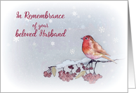 In Remembrance, Beloved Husband, Christmas, Religious card