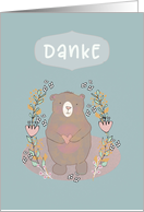 Thank You in German, Danke, Cute Bear, Illustration card