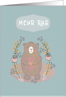 Thank You in Cornish, Meur Ras, Cute Bear, Illustration card