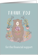 Thank you for the financial support, Illustration, Bear with Heart card