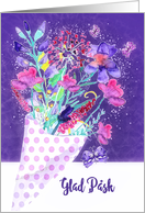 Happy Easter in Swedish, Watercolor Spring Bouquet card