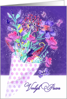 Happy Easter in Dutch, Watercolor Spring Bouquet card