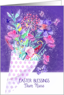 Dear Niece, Easter Blessings, Bouquet Spring Flowers card