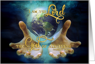 I am the Lord, Jeremiah 32:27, Christian Encouragement Card, Earth card