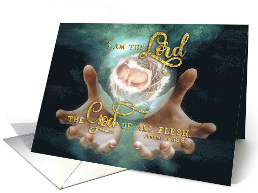 I am the Lord, Jeremiah 32:27, Christian Encouragement card (1513624)