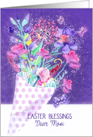 Dear Mom, Easter Blessings, Spring Bouquet, Christian card