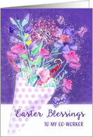 To my Co-Worker, Easter Blessings, Spring Bouquet, Christian card