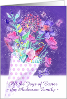 Customize for any Name, Easter Blessings, Watercolor Flowers card