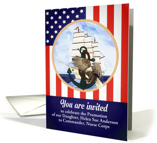 Customize for any Name, Invitation to a Promotion, Navy,... (1516006)