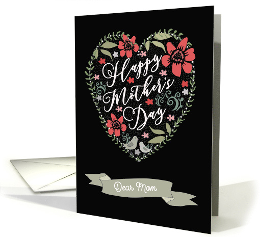 To Mom, From Daughter, Happy Mother's Day, Heart and Flowers card