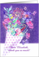 Multi-Purpose, Customizable, Note Card, Purple, Flowers, Painting card