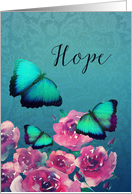 Hope, Christian Encouragement Card, Butterflies and Flowers card