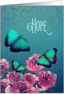 Hope, 12 Steps Addiction Recovery, Encouragement, Butterflies card