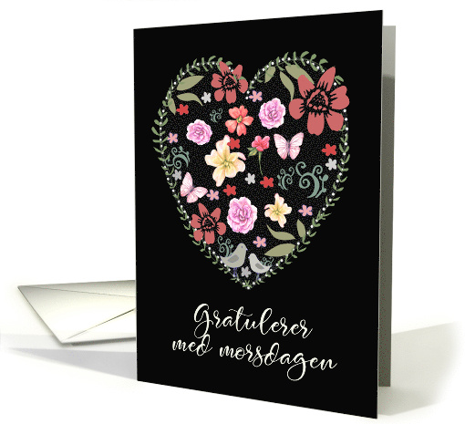 Happy Mother's Day in Norwegian, Gratulerer med Morsdagen, Heart card
