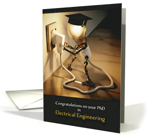 Congratulations, PhD, Electrical Engineering, Lightbulb card (1523982)