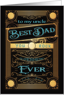 To my Uncle, Happy Father’s Day, Retro, Gold-Effect card